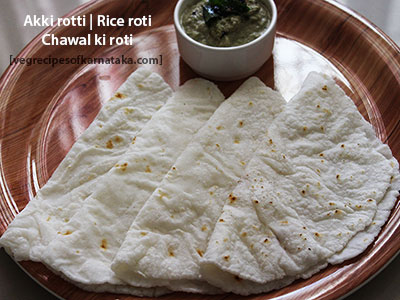 Akki rotti or plain rice flour roti