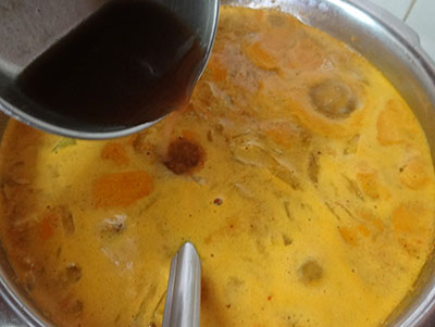 tamarind juice for potato onion sambar