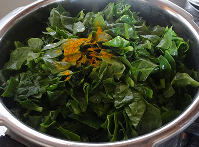 cooking leaves for avarekalu basale soppu sambar