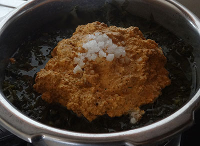 salt and masala for avarekalu basale soppu sambar