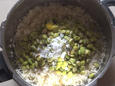 rice and avarekalu for avarekalu bath or avarekalu rice