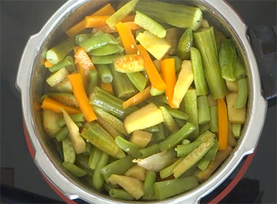 cooked vegetables for aviyal or avial