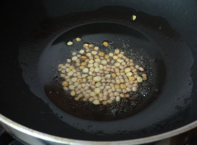 tempering for baale hoo palya or banana flower stir fry