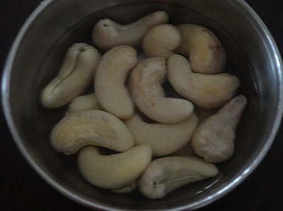soaked cashews for badam burfi or badam katli