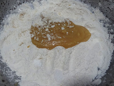 flour and ghee for badam puri or badami poori