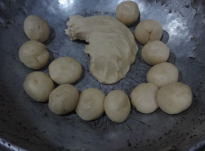 making balls for badam puri or badami poori