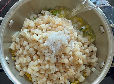 salt for bale dindina palya or banana stem stir fry recipe