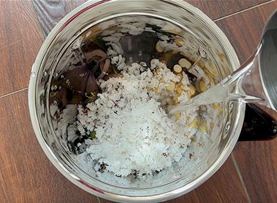 coconut for batani kurma or green peas curry recipe