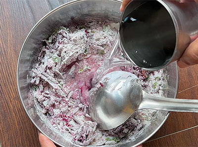 water, salt and optional ingredients for beetroot dosa recipe