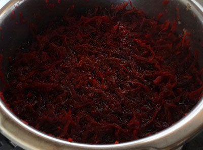 cooked beetroot for beetroot mudde huli or beetroot sambar