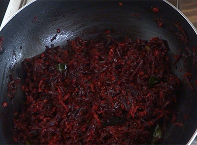 beetroot palya or beetroot stir fry