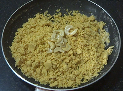 fried cashews for besan ladoo or besan unde