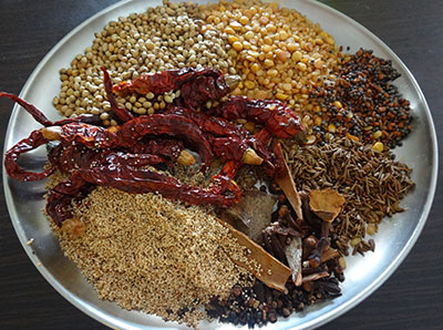 roasted spices for bisi bele bath powder