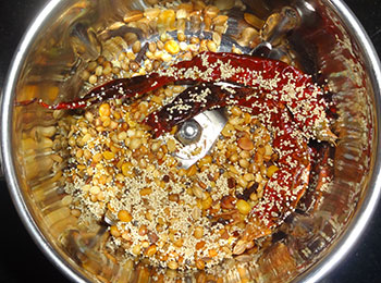 grinding masala powder for bisi bele bath