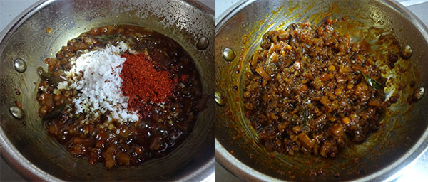 rasam powder and coconut for hagalakayi gojju