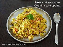 broken wheat upma recipe
