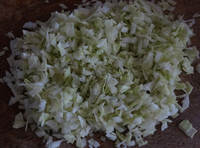 finely chopped cabbage for cabbage dosa or cabbage dose 