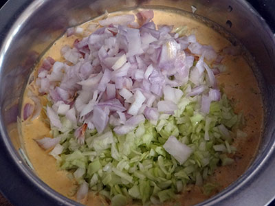 chopped onion for cabbage dosa or cabbage dose