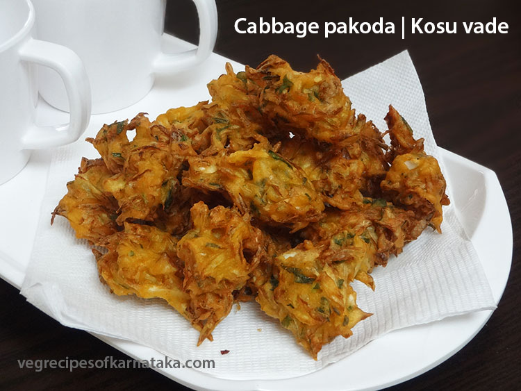 cabbage pakoda or ekosu vade recipe