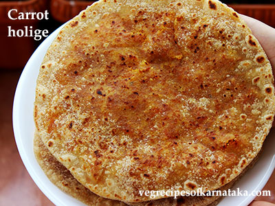 carrot holige or obbattu recipe