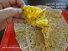 carrot stuffed paratha