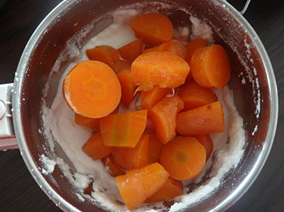 grinding badam for carrot badami payasa or carrot badam kheer