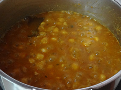 boiling chana masala or chole masala