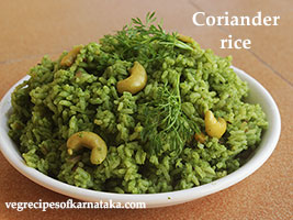 coriander leaves rice recipe