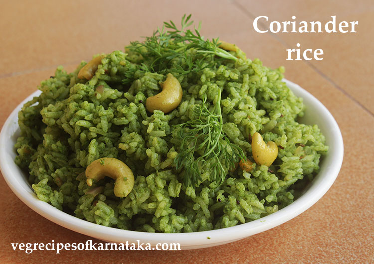 coriander leaves rice recipe