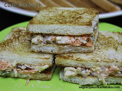 curd sandwich recipe, easy sandwich recipe for kids