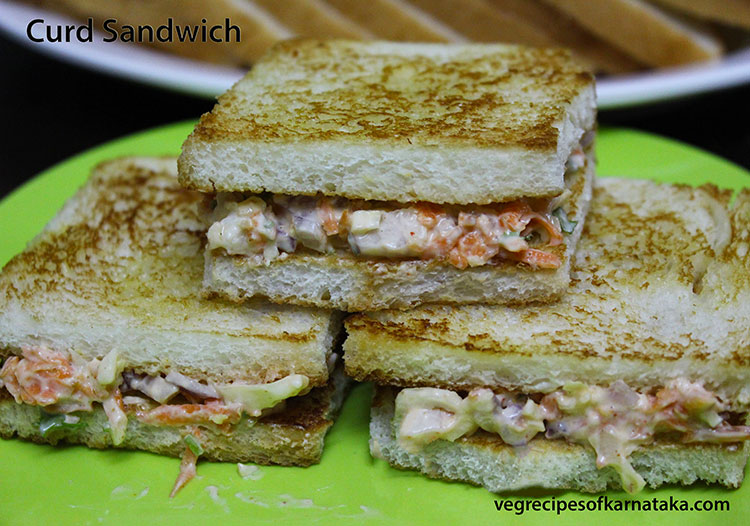 curd sandwich recipe, easy sandwich recipe for kids