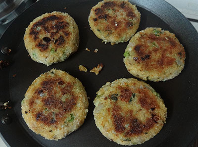 shallow frying cutlet or potato peas cutlet
