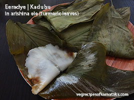 Eeradye or arishina ele kadubu recipe