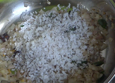 grated coconut for erissery or pumpkin curry