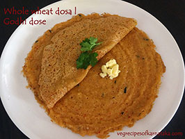 whole wheat dosa recipe