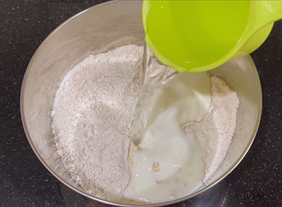 making batter for godhi hittina dosse or wheat flour rava dosa