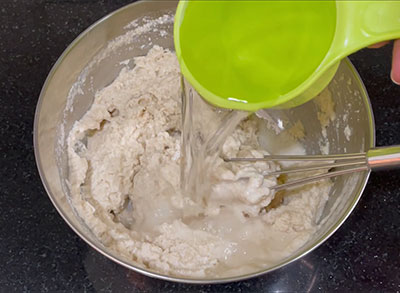 making batter for godhi hittina dosse or wheat flour rava dosa