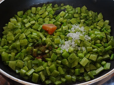 salt and jaggery for gorikai palya or cluster beans stir fry