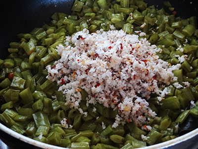 ground masala for gorikai palya or cluster beans stir fry