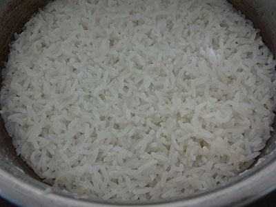 cooked rice for halu payasa or rice kheer