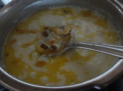 cashews and raisins for halu payasa or rice kheer