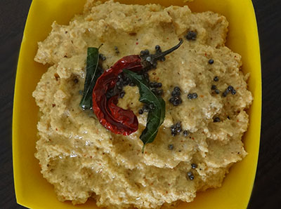 tempering bitter gourd chutney