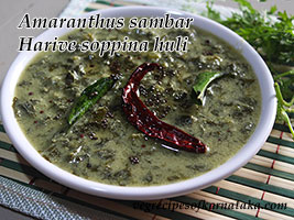 amaranthus sambar recipe