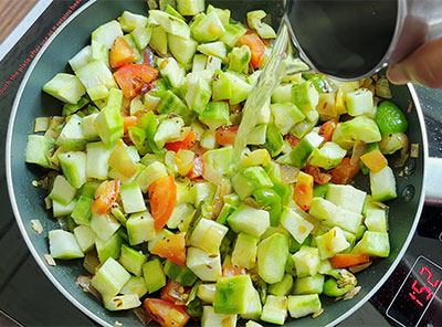 cooking ridgegourd for heerekayi gojju or ridgegourd recipe