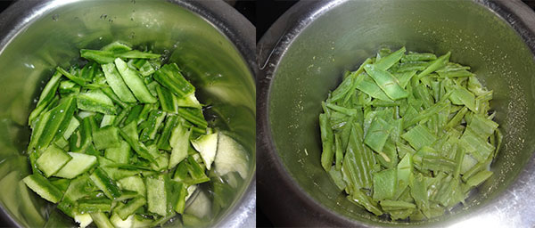 ridge gourd peel or heerekai sippe for chutney