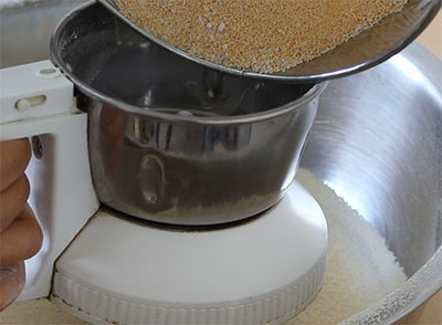 dry roast the gram flour for hesarittina unde or mung dal ladoo recipe