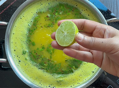 lemon juice for hesaru bele kattu saaru or kat saru recipe