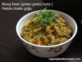 hesarukalu gojju recipe