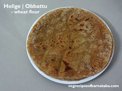 wheat flour kayi holige or kayi obbattu recipe