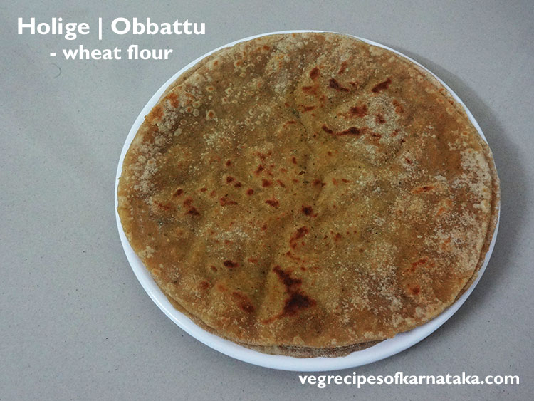 wheat flour kayi holige or kayi obbattu recipe